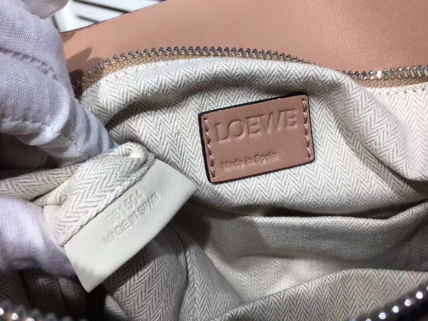 Loewe Puzzle Shoulder Bag in Nude Calfskin with Embossed Anagram For Sale