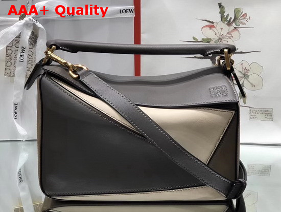 Loewe Puzzle Small Bag Grey and Khaki Classic Calf Replica