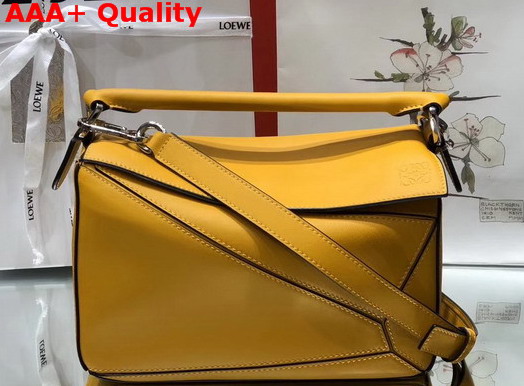 Loewe Puzzle Small Bag Yellow Classic Calf Replica