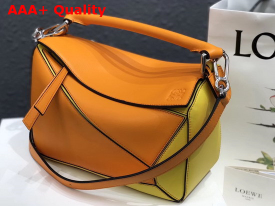 Loewe Puzzle Small Bag in Mandarin Yellow Classic Calf Replica