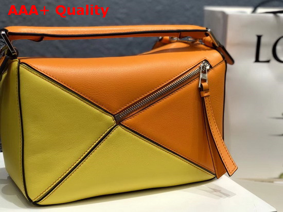 Loewe Puzzle Small Bag in Mandarin Yellow Classic Calf Replica