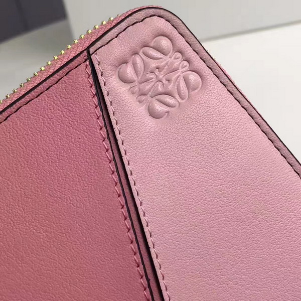 Loewe Puzzle Small Wallet in Pink Calf Leather For Sale