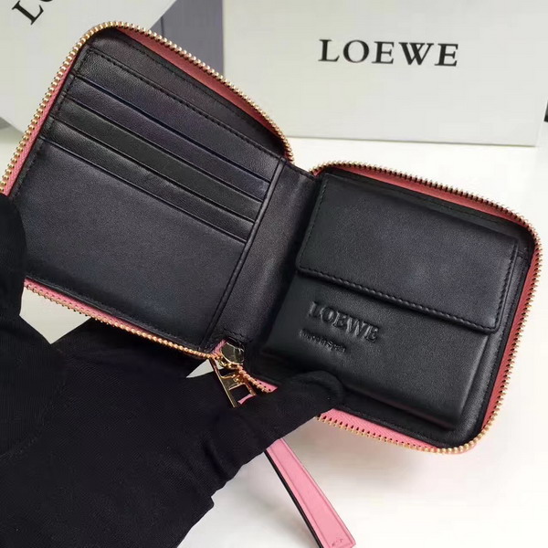 Loewe Puzzle Small Wallet in Pink Calf Leather For Sale