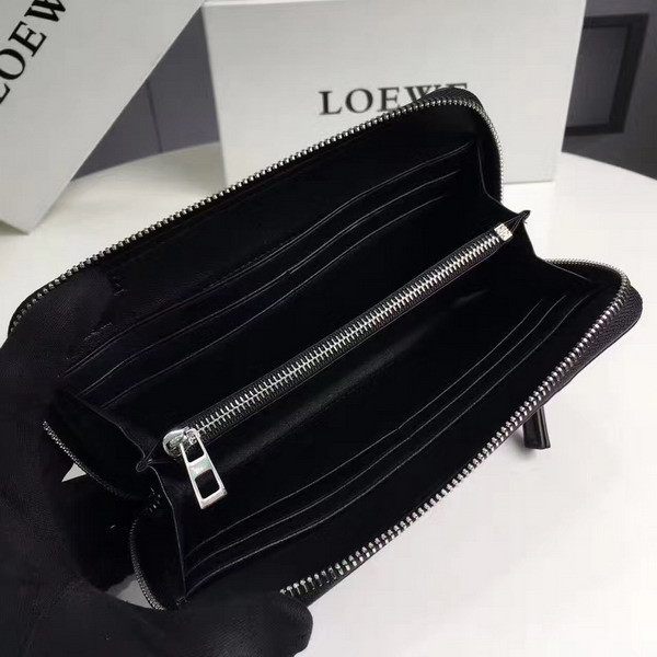 Loewe Puzzle Zip Around Wallet Black Calf Leather For Sale