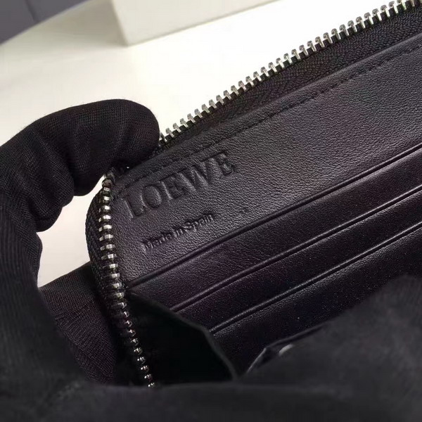 Loewe Puzzle Zip Around Wallet Black Calf Leather For Sale