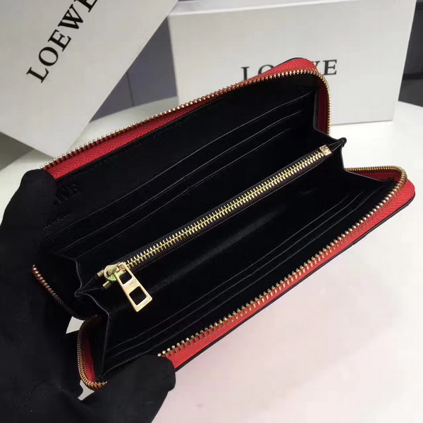 Loewe Puzzle Zip Around Wallet Coral Calf Leather For Sale