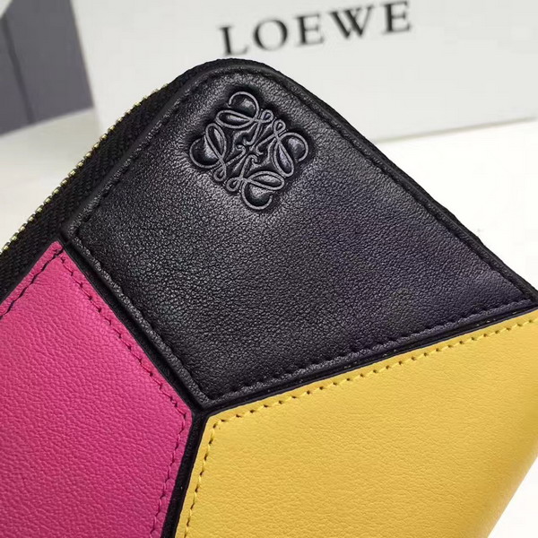 Loewe Puzzle Zip Around Wallet Multi Colour Calf Leather For Sale