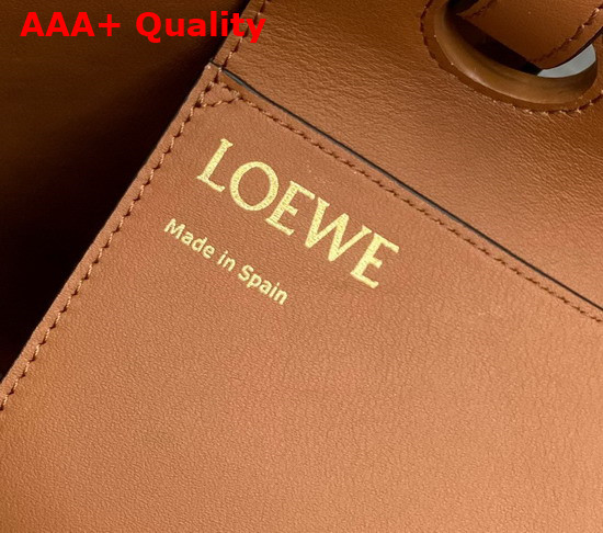 Loewe Small Anagram Tote Bag in Jacquard and Calfskin Ecru Tan Replica