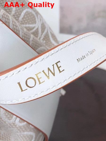 Loewe Small Balloon Bag in Anagram Jacquard and Calfskin Ecru and Tan Replica