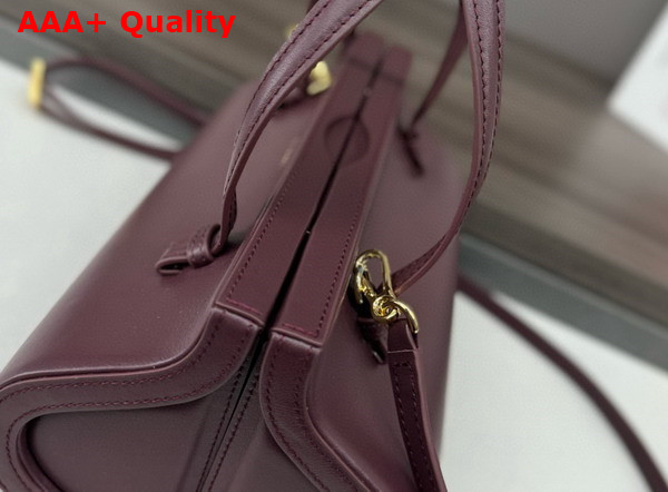 Loewe Small Clasp Bag in Burgundy Calfskin Replica