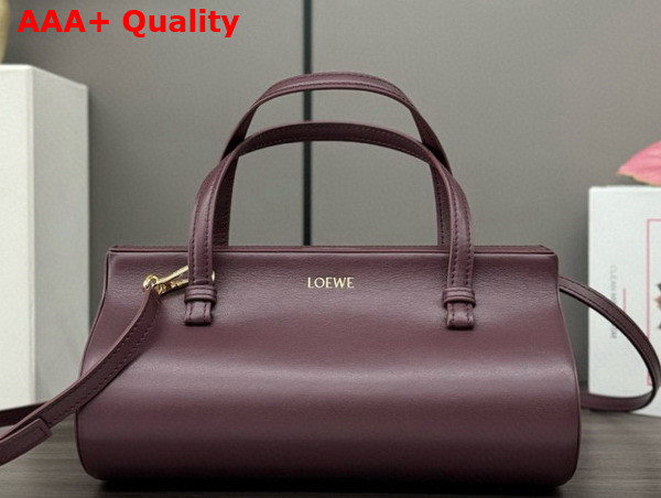 Loewe Small Clasp Bag in Burgundy Calfskin Replica