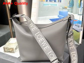 Loewe Small Cubi Crossbody Bag in Asphalt Grey Supple Smooth Calfskin and Jacquard Replica