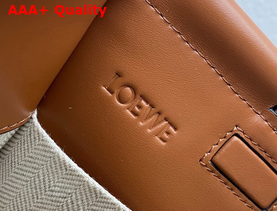 Loewe Small Cushion Tote in Anagram Jacquard and Calfskin Ecru Tan Replica