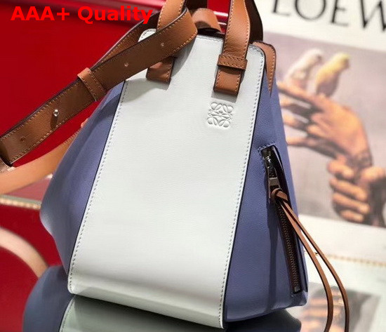 Loewe Small Hammock Bag in Classic Calfskin Blueberry Kaolin Replica