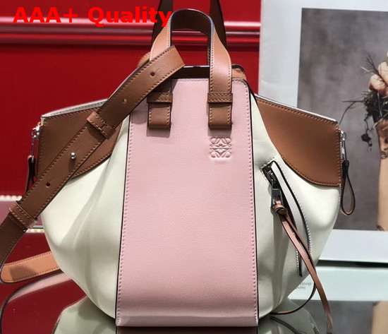 Loewe Small Hmmock Bag in Classic Calfskin Peach Pink and Milk Replica