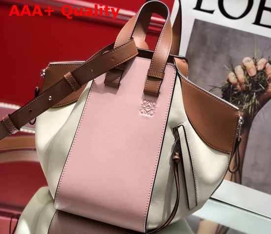 Loewe Small Hmmock Bag in Classic Calfskin Peach Pink and Milk Replica