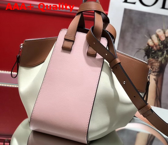 Loewe Small Hmmock Bag in Classic Calfskin Peach Pink and Milk Replica