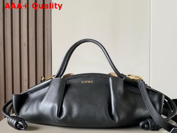 Loewe Small Paseo Bag in Black Shiny Nappa Calfskin Replica