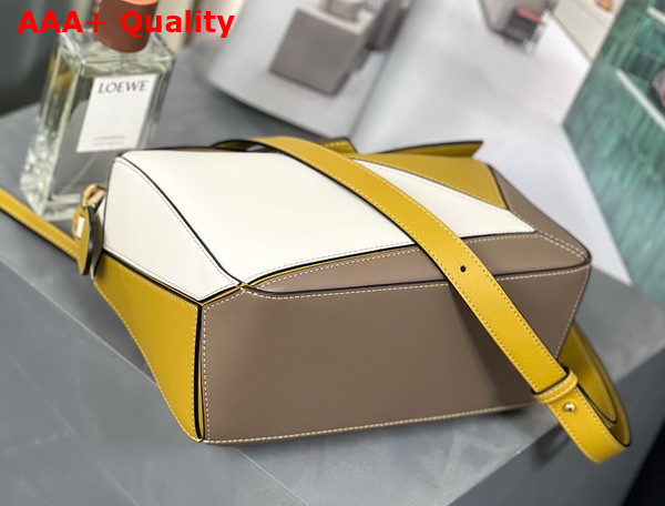 Loewe Small Puzzle Bag in Classic Calfskin Ochre Soft White Replica