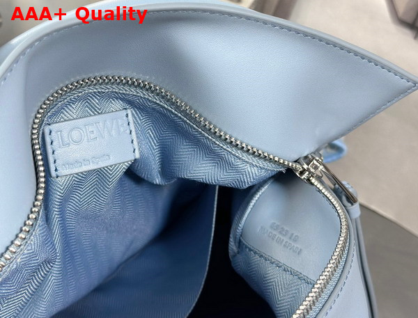 Loewe Small Puzzle Bag in Dusty Blue Satin Calfskin Replica