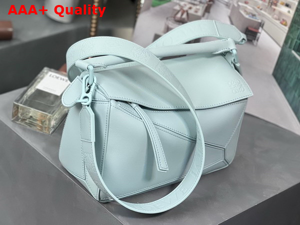 Loewe Small Puzzle Bag in Satin Calfskin Aquamarine Replica