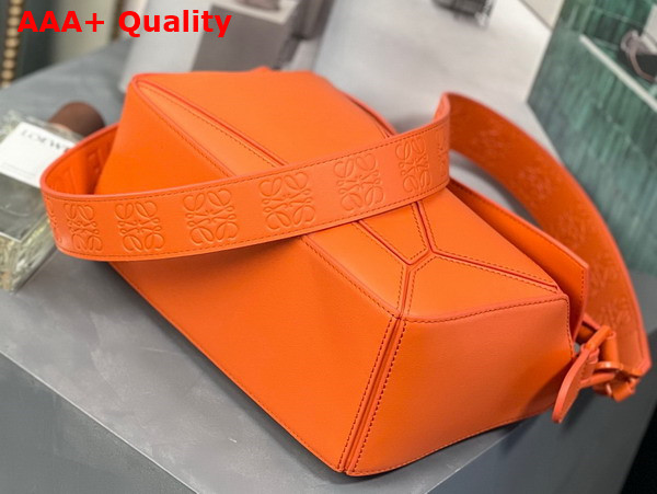 Loewe Small Puzzle Bag in Satin Calfskin Orange Replica