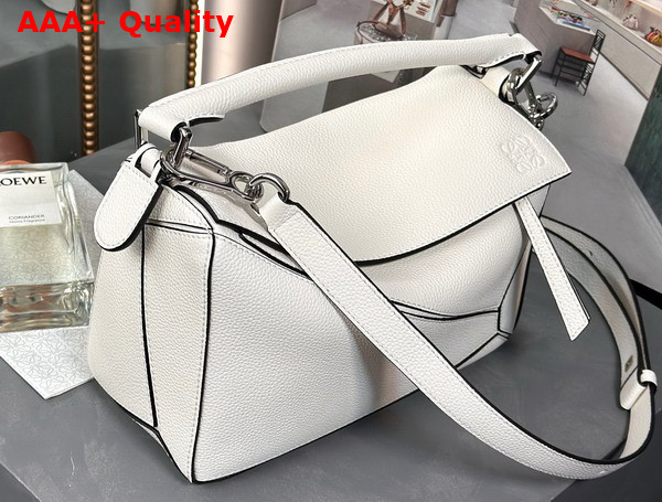 Loewe Small Puzzle Bag in Soft White Soft Grained Calfskin Replica