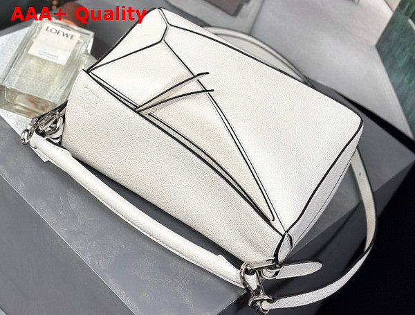 Loewe Small Puzzle Bag in Soft White Soft Grained Calfskin Replica