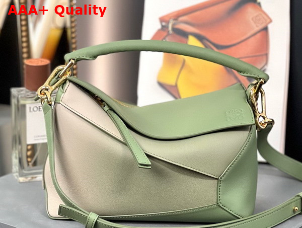 Loewe Small Puzzle Edge Bag in Degrade Nappa Calfskin Light Green Replica