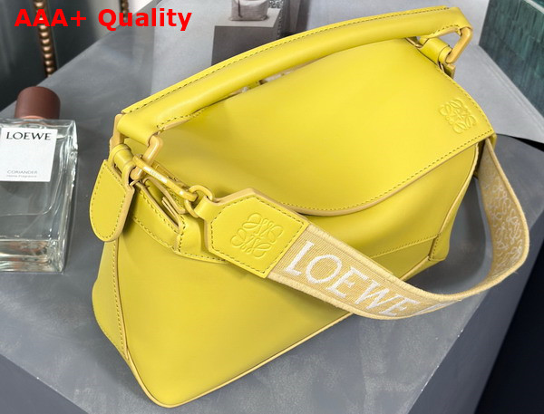 Loewe Small Puzzle Edge Bag in Satin Calfskin Pale Yellow Glaze Replica