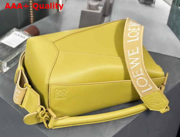 Loewe Small Puzzle Edge Bag in Satin Calfskin Pale Yellow Glaze Replica