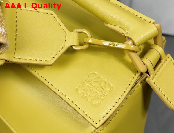 Loewe Small Puzzle Edge Bag in Satin Calfskin Pale Yellow Glaze Replica