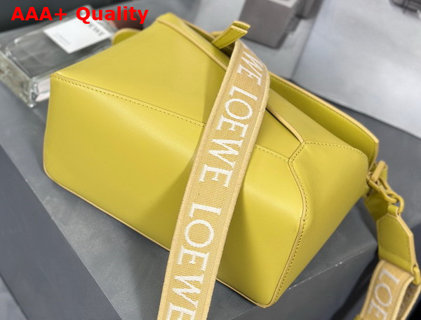 Loewe Small Puzzle Edge Bag in Satin Calfskin Pale Yellow Glaze Replica