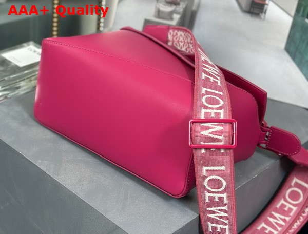 Loewe Small Puzzle Edge Bag in Satin Calfskin Ruby Red Glaze Replica