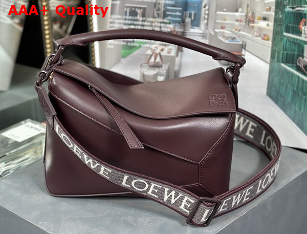 Loewe Small Puzzle Edge Bag in Satin Calfskin Sang De Boeuf Glaze Replica