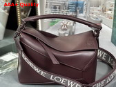 Loewe Small Puzzle Edge Bag in Satin Calfskin Sang De Boeuf Glaze Replica