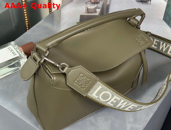 Loewe Small Puzzle Edge Bag in Satin Calfskin Tea Dust Glaze Replica