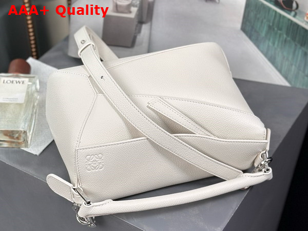 Loewe Small Puzzle Edge Bag in Soft White Soft Grained Calfskin Replica