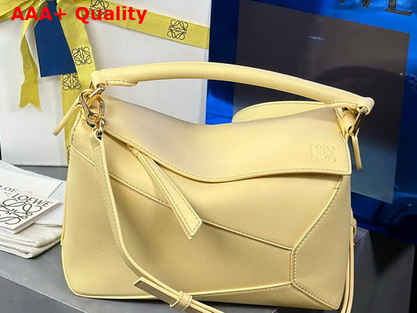 Loewe Small Puzzle Edge Bag in Yellow Classic Calfskin Replica