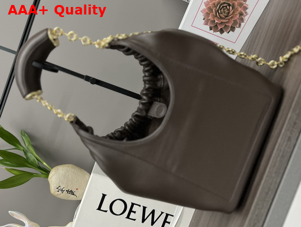 Loewe Small Squeeze Bag in Chocolate Nappa Lambskin Replica