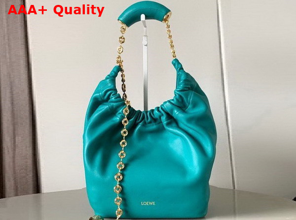 Loewe Small Squeeze Bag in Emerald Green Nappa Lambskin Replica