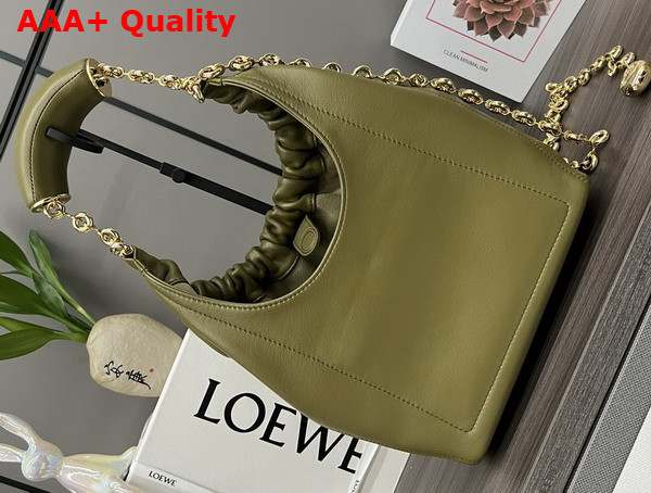 Loewe Small Squeeze Bag in Olive Nappa Lambskin Replica