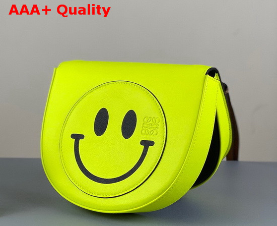 Loewe Smiley Heel Bag in Soft Calfskin Neon Yellow Replica