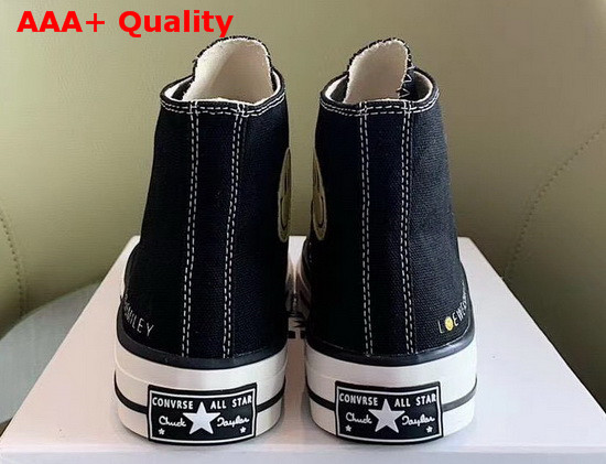 Loewe Smiley X Converse High Top Sneakers in Black Canvas Replica