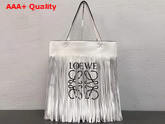 Loewe Vertical Tote Fringe Paula Bag Soft White Replica