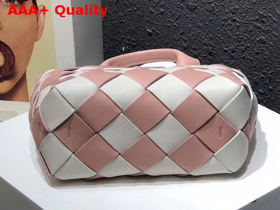 Loewe Woven Basket Gingham Mini Bag Soft Pink and White Replica