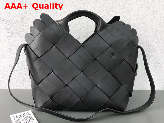 Loewe Woven Buckle Basket Bag in Black Replica