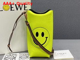 Loewe X Smiley Gate Pocket in Classic Calfskin Neon Yellow Replica