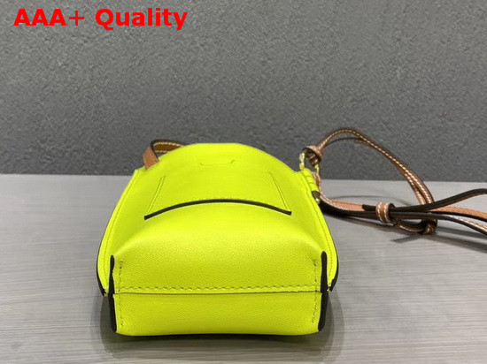 Loewe X Smiley Gate Pocket in Classic Calfskin Neon Yellow Replica