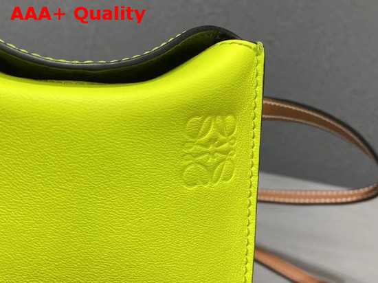 Loewe X Smiley Gate Pocket in Classic Calfskin Neon Yellow Replica